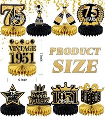 9 Pcs 75Th Birthday Decoration 75 Birthday Party Decorations for Men Women 75 Ye