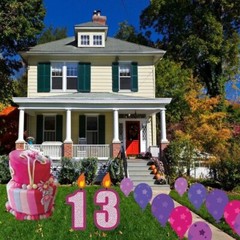 Birthday Girl Pathway Markers – Candle Numbers, Cake, Balloons – FREE SHIPPING