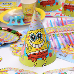 SpongeBob Party Decoration SpongeBob Birthday Supplies Set Blow Out Hat Glass