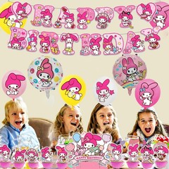 Melody Birthday Party Decorations, Kawaii Cartoon Party Supplies with Banner,…