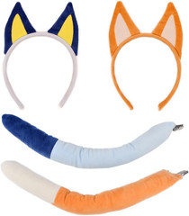 4 Pieces Dog Ears and Tail Set-Dog Headband Costume Accessory for Halloween Chri