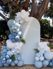 Dusty Blue Balloon Arch Kit, 138PCS Blue and White Balloon Garland Arch Kit w…