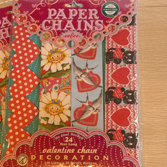 eeBoo Valentine Paper Chain 240 links Ephemera Vintage Style 2 Packs 48’