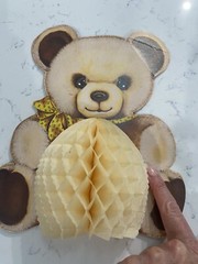 VTG 1982 Beistle Co USA Teddy Bear Die Cut Party Decor Honeycomb Baby Shower