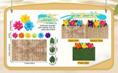 22 Pcs Hawaiian Beach Backdrop with Hawaii Paper Flowers Decorations Set 71 x 43