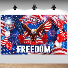 Tiamon 250 Years Birthday Decoration, 3.6 x 6 ft (110 x 185 cm), black silver