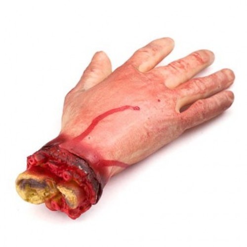 HALLOWEEN Prop Realistic Hands Terror Bloody Fake Body Parts Severed Arm Hand UK