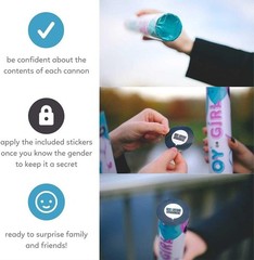 Exciting Blue Gender Reveal Party Poppers – Easy & Biodegradable 2-Pack