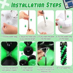 2 Set Video Game Balloon Column Stand Kit with Game Controller Foil Latex Bal…