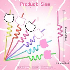 AMFZON 24 Kitty Birthday Party Large, Green Purple Red Pink Yellow Blue