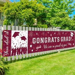 Graduation Decorations Maroon White 2026/Maroon Graduation Party Decorations/…