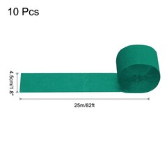 Crepe Paper Streamers 10 Rolls 820ft for Decor Dark Green 1.8″ x 82 Ft/Roll