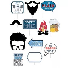 Male Birthday Big Decorating Lot Includes Table & Wall Decor & Photo Props Kit