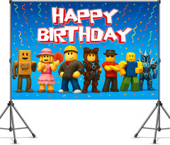 Video Game Birthday Decorations Happy Birthday Banner for Boys 6X4Ft Pixel Ba…