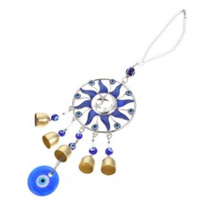 Blue Sun Decoration Mother Hanging Wind Chime Evil Eye Pendant with Bell