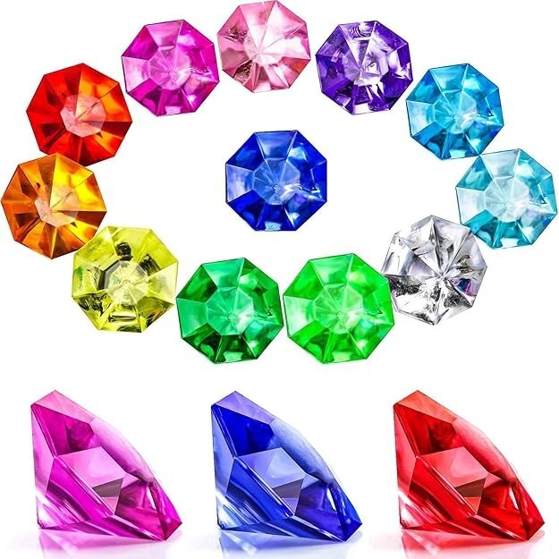 Acrylic Diamond Gems Toy Pirate Plastic Gems Bulk Large Fake Gemstones Colored 2