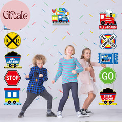 11 Pcs Train Birthday Hanging Decorations Train Party Supplies Railroad Crossing