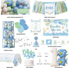 First Birthday Party Decorations Set «Oneder the Sea» NEW