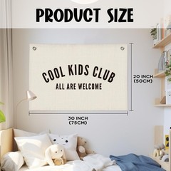 Cool Kids Club Room Decor Long Live Boyhood Linen Banner Tapestry Wall Hangi…