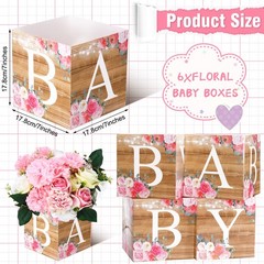 6 Pcs Baby Shower Centerpieces for Table Baby Shower Flower Boxes Gender Reveal