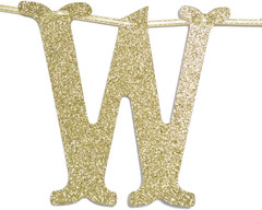 Welcome Back Banner, Gold Glitter Pre-Strung | First Day of School Classroom Dec
