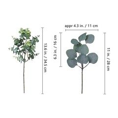 10 Pcs Mixed Eucalyptus Leaves Stems Bulk Artificial Silver Dollar Green,grey