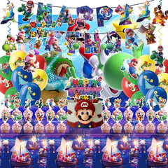 Birthday Party Decorations,50Pcs Latest Mario Cartoon Theme Supplies – 1 Large C