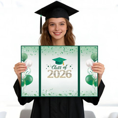 Graduation Guest Book 2026, Green and Gold Graduation Decorations Class of 20…