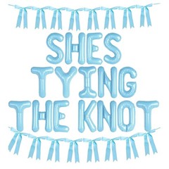 «She’s Tying the Knot» bridal shower decor PINK bow banner balloons bachelorette