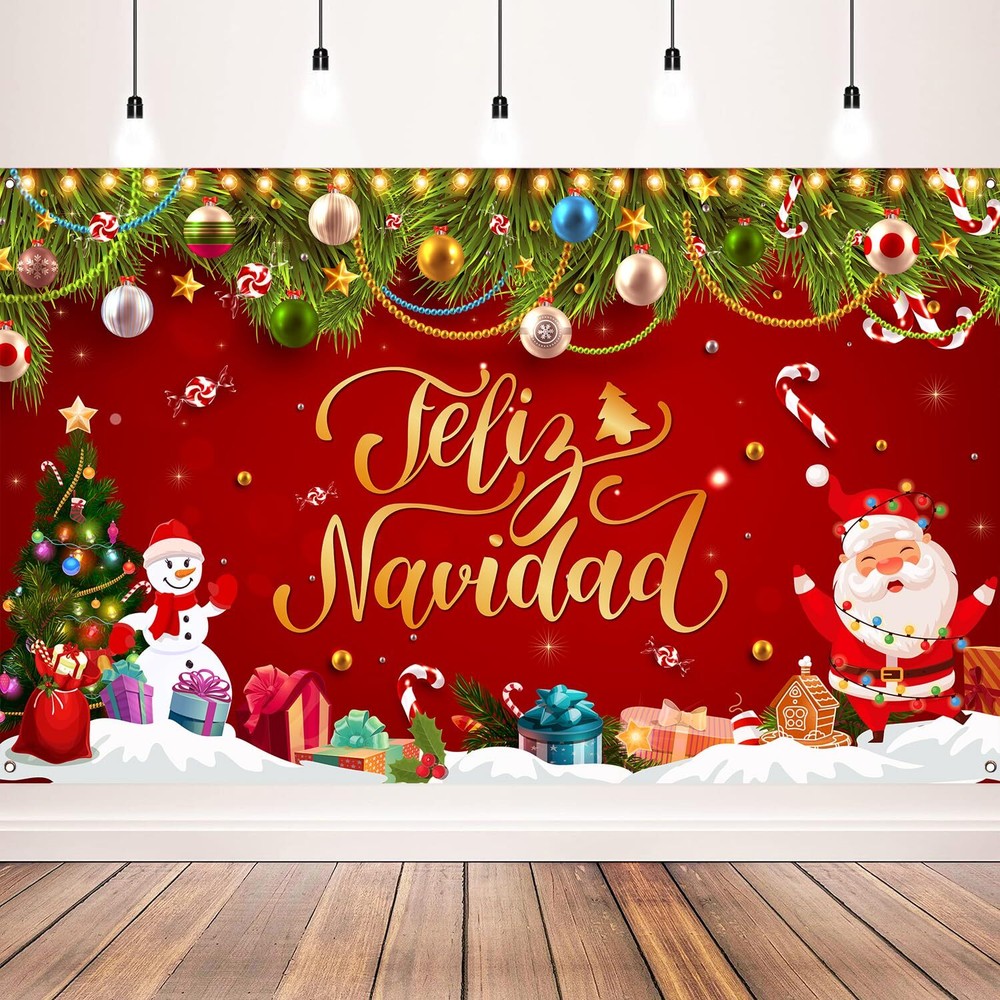 Feliz Navidad Christmas Decorations Feliz Navidad Banner for Holiday Christma