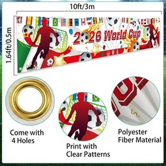 World Cup Banner for 2026 International Flags Decorations around the World Cup B