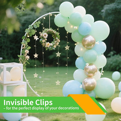 10 Pack Balloon Arch Clips for Backdrop, 3.5 Inch White Spring Clamp | Plastic B
