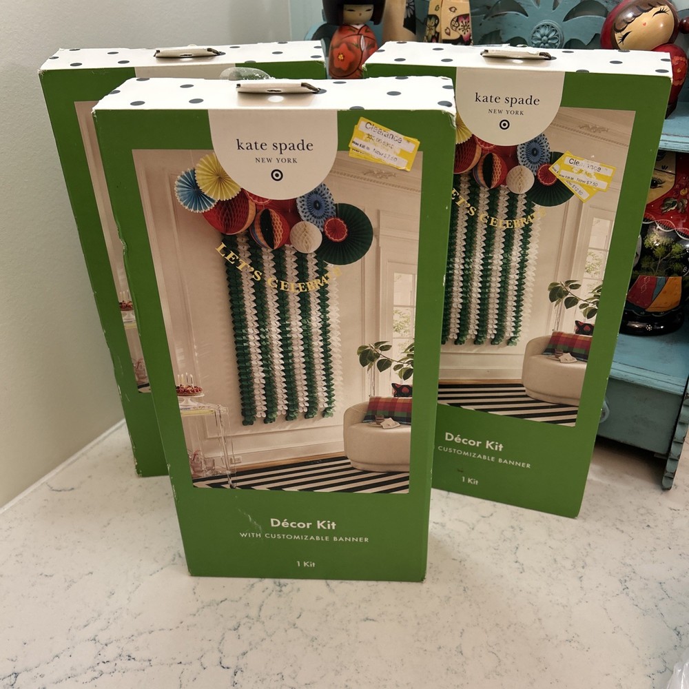 KATE SPADE NY x Target PARTY DECOR KIT with Customizable Banner – NIB 3 Kits!
