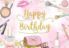Beauty Makeup Backdrop Pamper Spa Birthday Party Photo Background Banner Decor
