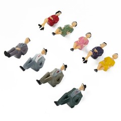50* Sitting Plastic Figures 1:32 Miniture Human People Painted Mixed Multicolor
