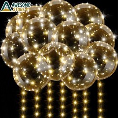 10 Packs LED Light Up BoBo Balloons Wedding Birthday Valentine’s Day Party Decor