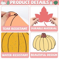 Autumn Thanksgiving Pumpkin Bulletin Board Decorations Leaves Paper Cutouts
