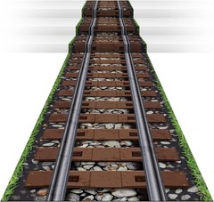 118×39″ Railroad Track Aisle Runner Western Train Party Floor Decoration