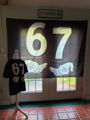 6 7 Meme Party Decorations Set of 4 for 7th or 67th Birthday w/ T-Shirt