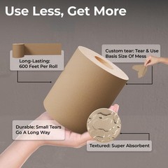 Restaurantware Paper Towel Roll 600′ x 8″ 1 Ply Universal Dispenser 2″ Core H…