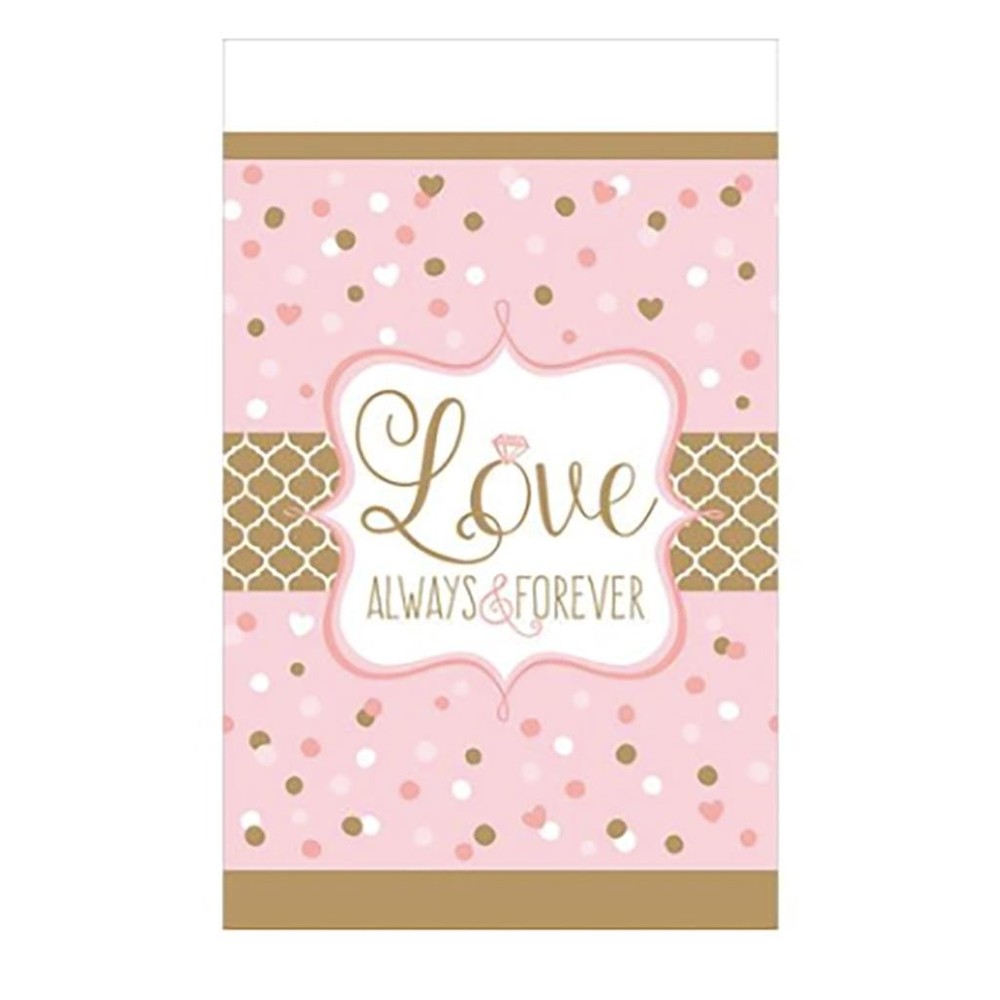 Love Always and Forever Bridal Table Cover Paper 54″ x 102″ Bachelorette Party