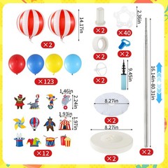 Carnival Balloon Column Stand Kit Carnival Theme Party Decorations with 123 C…