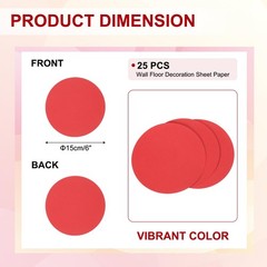 25 PCS 6 Inch Red Round Cutouts Paper Circle Shaped Cardstock Classroom Decor
