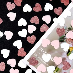 Rose-Gold Pink White Heart Confetti – 300pcs Valentines Mothers Day Engagemen…