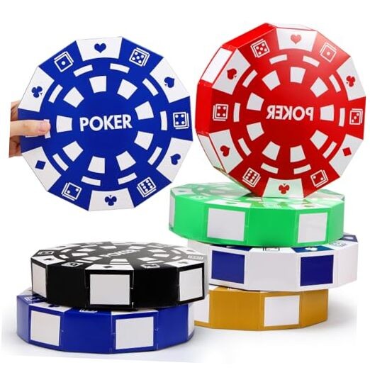 Pcs Casino Theme Party Decorations 9 Inch Large Poker Chip Favor Boxes Jumbo 6