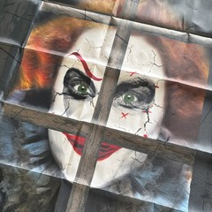 Halloween Window Decorations /Scary Spooky Clown Window Backdrop/party Decor