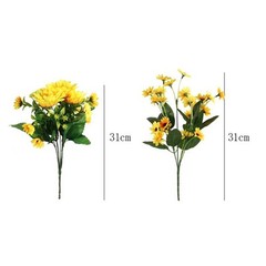 31cm Artificial Sunflower Yellow Silk Flower for Porch or Balcony Styling