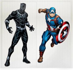 Marvel Avengers Scene Setter Backdrop Captain America/Black Panther 2Pcs ( 5 Ft)