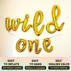 Wild One Cursive Letter Balloons – First Birthday Decorations For A Baby Boy …