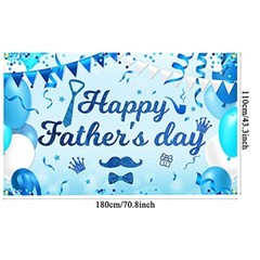 JOZON Backdrop Banner for Happy Fathers Day 70 x 43 Inch Large Size Banner for